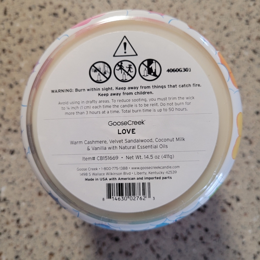 Goose Creek Care Bears Be The Love Limited Edition 3 Wick 14.5 oz Candle - Picture 2 of 3